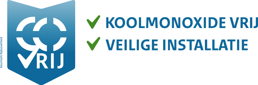 CO-vrij keurmerk — koolmonoxide vrij, veilige installatie